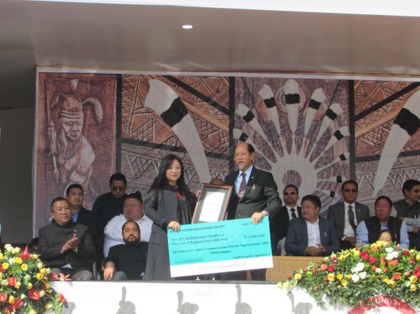 Fiction category winner Dr Neikehienuo Mepfhu-o